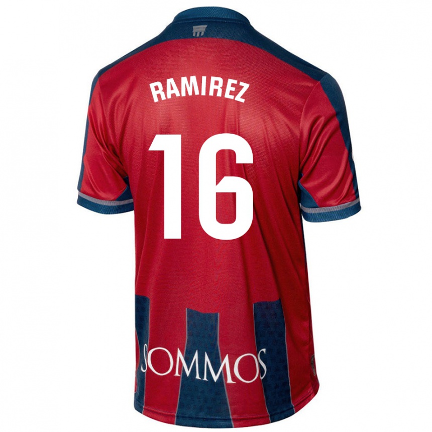 Kids Football Vanesa Ramírez #16 Red Blue Home Jersey 2024/25 T-Shirt Za