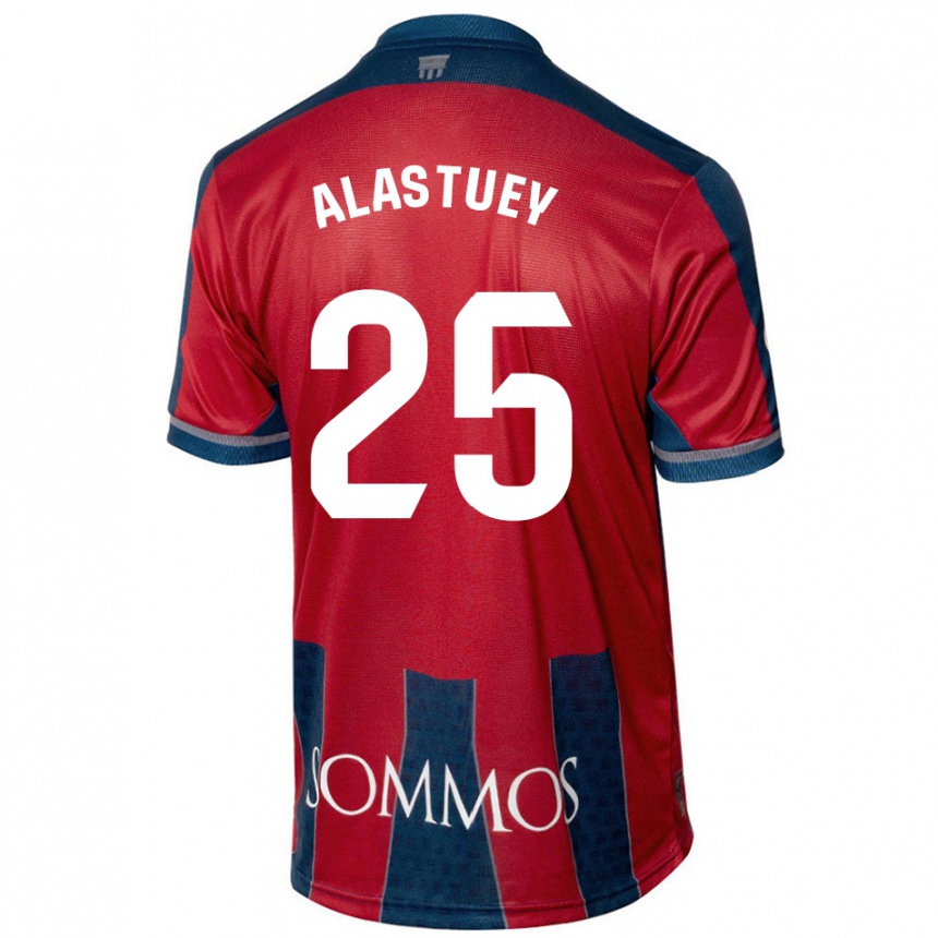 Kids Football Martina Alastuey #25 Red Blue Home Jersey 2024/25 T-Shirt Za