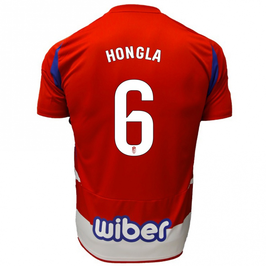 Kids Football Martin Hongla #6 Red White Blue Home Jersey 2024/25 T-Shirt Za