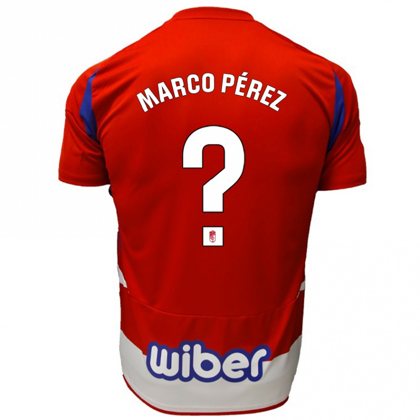 Kids Football Marco Pérez #0 Red White Blue Home Jersey 2024/25 T-Shirt Za