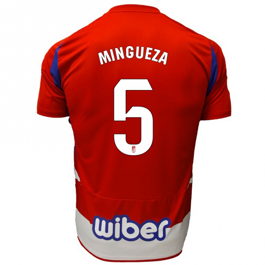 Kids Football Ariadna Mingueza #5 Red White Blue Home Jersey 2024/25 T-Shirt Za