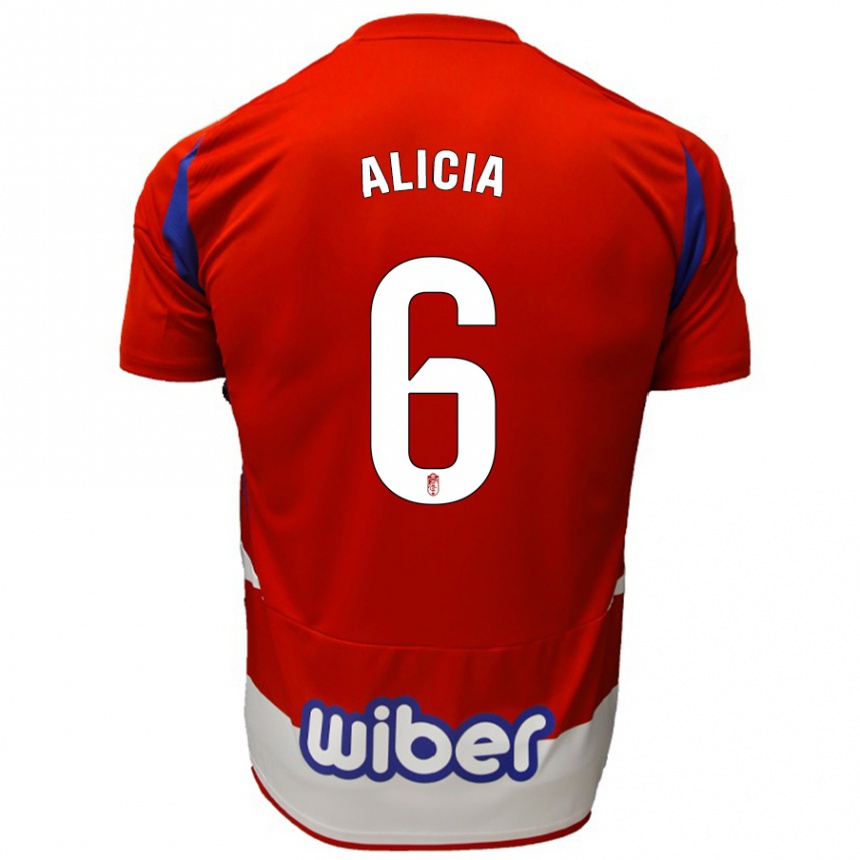 Kids Football Alicia #6 Red White Blue Home Jersey 2024/25 T-Shirt Za