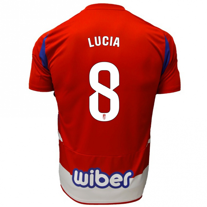 Kids Football Lucía Martínez #8 Red White Blue Home Jersey 2024/25 T-Shirt Za