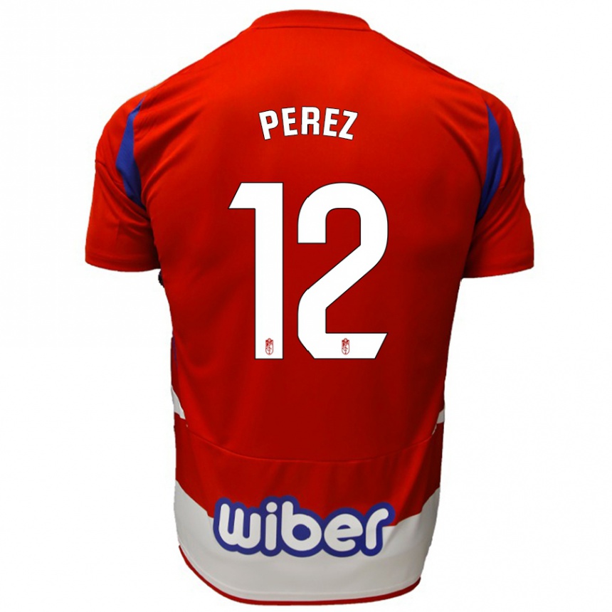 Kids Football Alba Pérez #12 Red White Blue Home Jersey 2024/25 T-Shirt Za