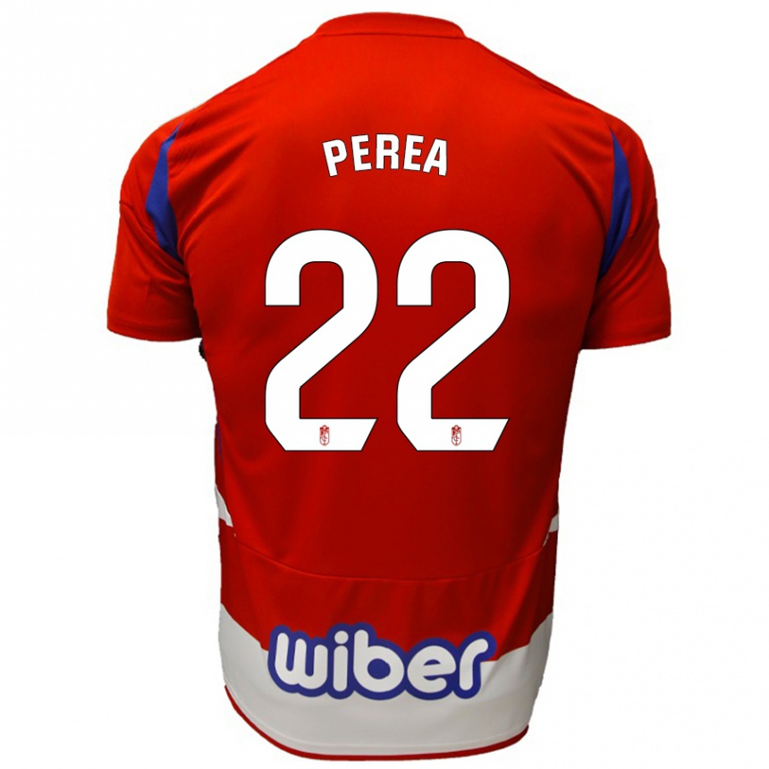 Kids Football Alberto Perea #22 Red White Blue Home Jersey 2024/25 T-Shirt Za