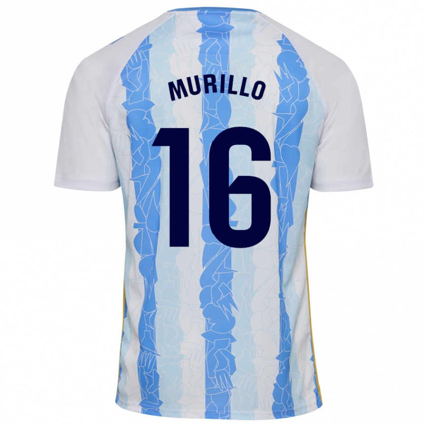 Kids Football Diego Murillo #16 White Blue Home Jersey 2024/25 T-Shirt Za