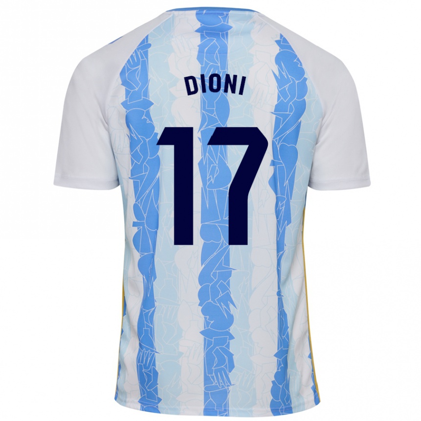 Kids Football Dioni #17 White Blue Home Jersey 2024/25 T-Shirt Za