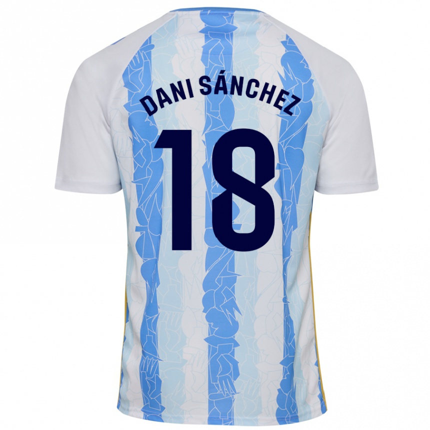 Kids Football Dani Sánchez #18 White Blue Home Jersey 2024/25 T-Shirt Za