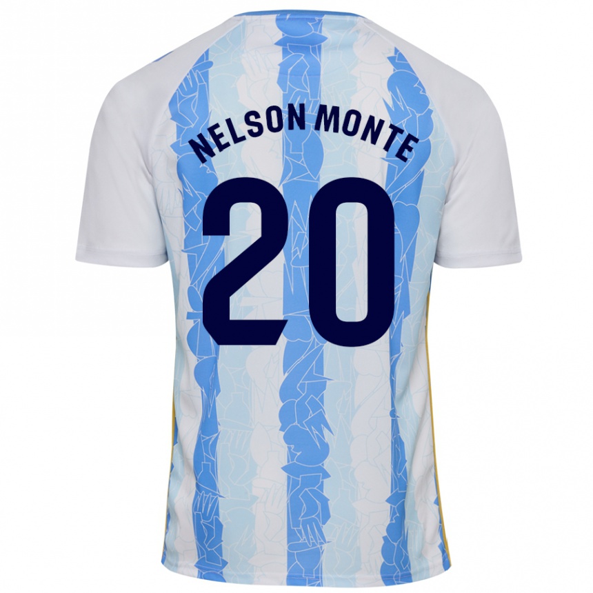 Kids Football Nélson Monte #20 White Blue Home Jersey 2024/25 T-Shirt Za