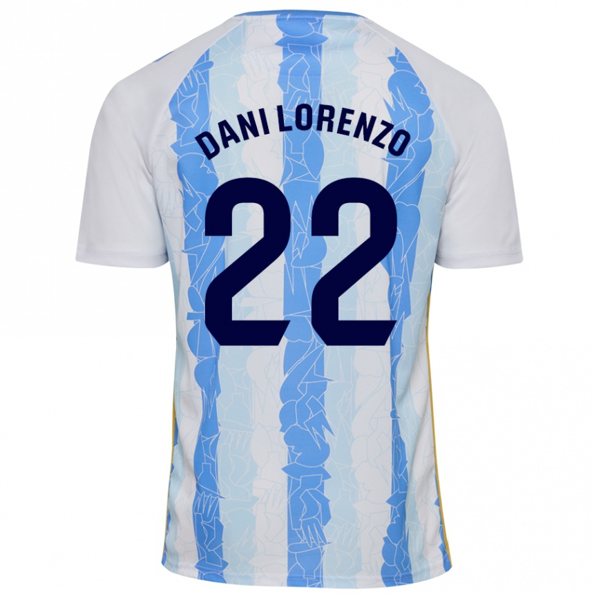 Kids Football Dani Lorenzo #22 White Blue Home Jersey 2024/25 T-Shirt Za