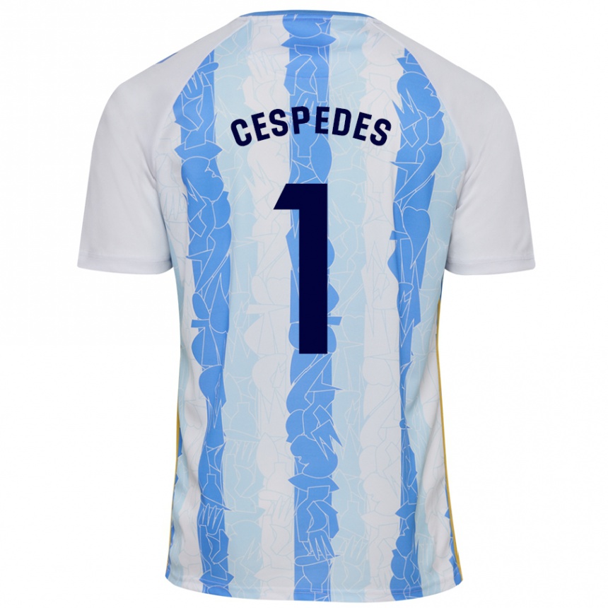 Kids Football Andrés Céspedes #1 White Blue Home Jersey 2024/25 T-Shirt Za