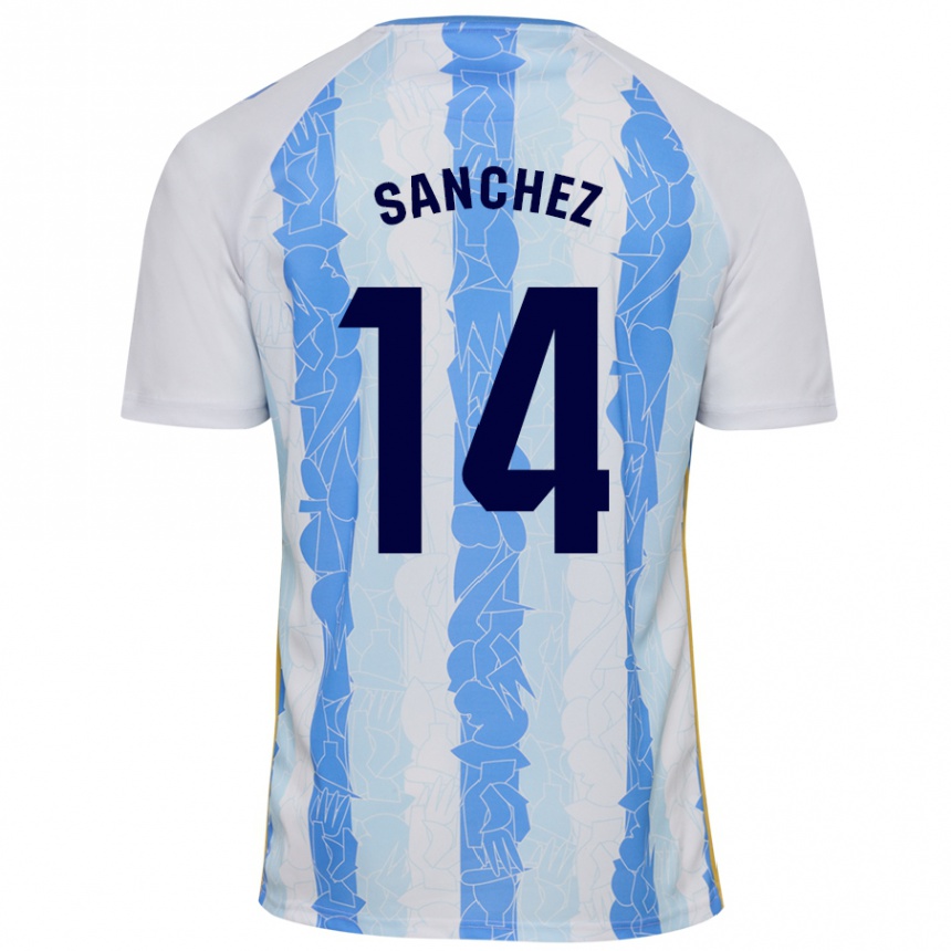 Kids Football Rubén Sánchez #14 White Blue Home Jersey 2024/25 T-Shirt Za