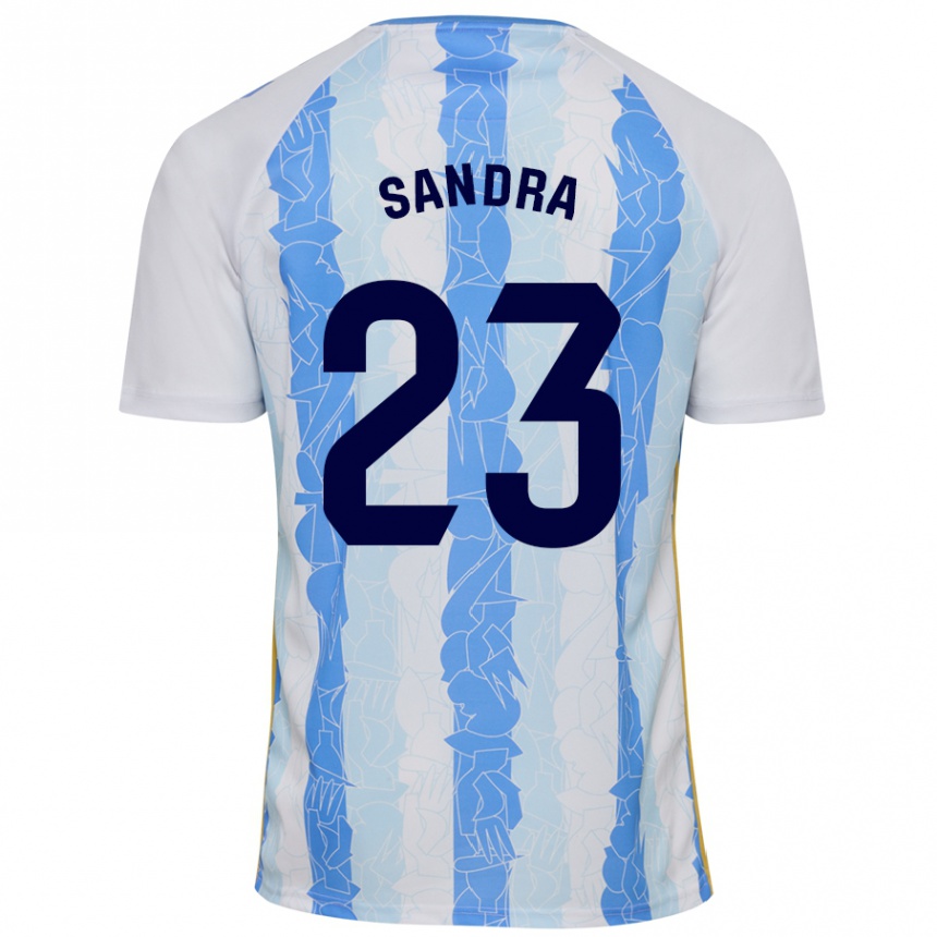 Kids Football Sandra #23 White Blue Home Jersey 2024/25 T-Shirt Za