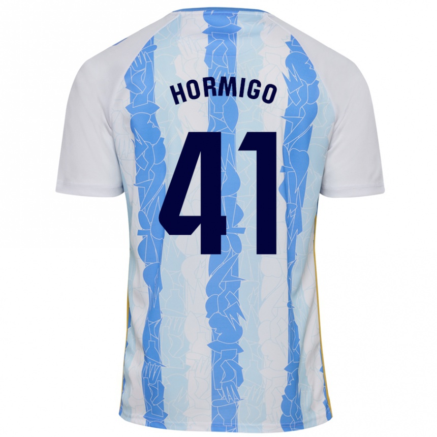 Kids Football Cintia Hormigo #41 White Blue Home Jersey 2024/25 T-Shirt Za