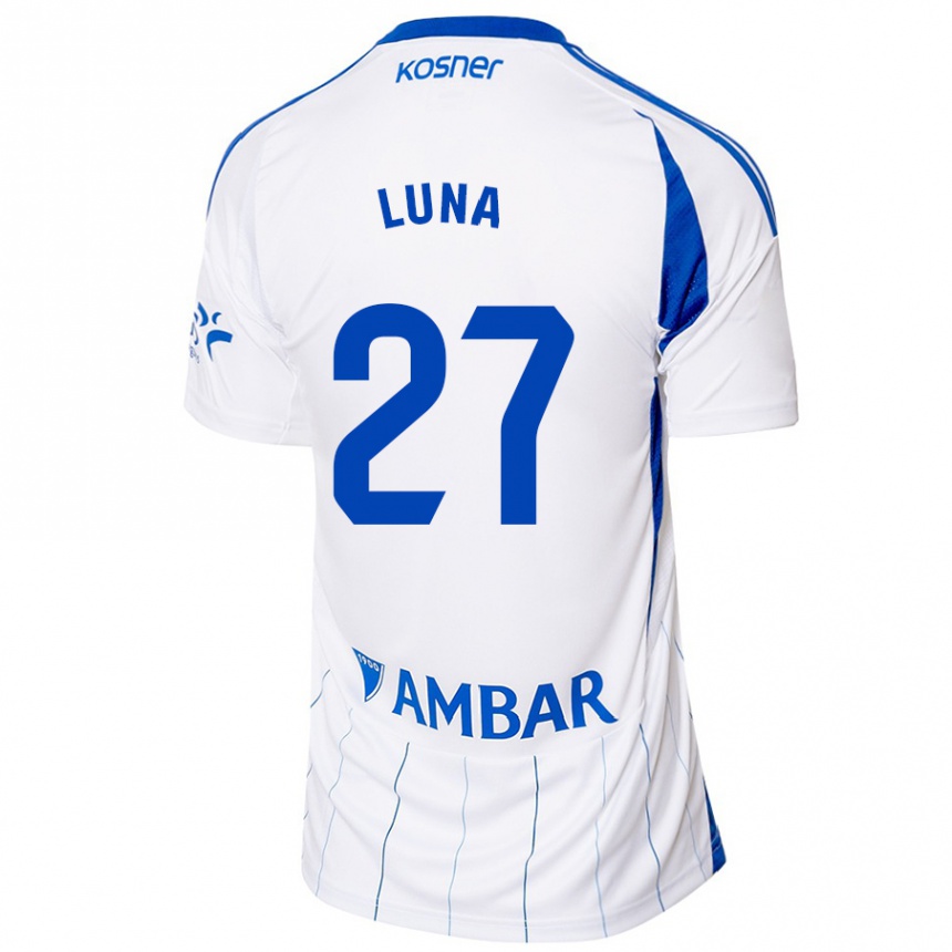 Kids Football Marcos Luna #27 Red White Home Jersey 2024/25 T-Shirt Za