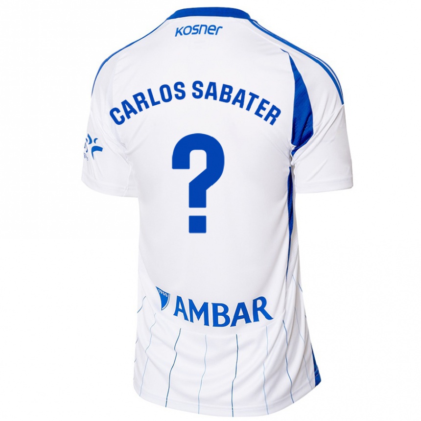 Kids Football Juan Carlos Sabater #0 Red White Home Jersey 2024/25 T-Shirt Za