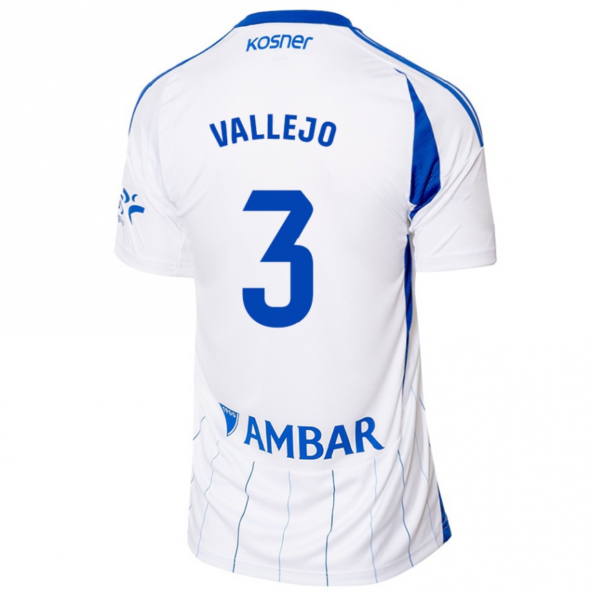 Kids Football Jaime Vallejo #3 Red White Home Jersey 2024/25 T-Shirt Za