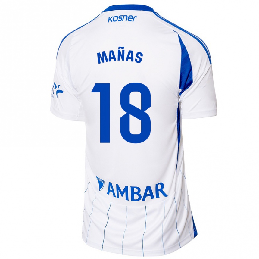 Kids Football Aitor Mañas #18 Red White Home Jersey 2024/25 T-Shirt Za