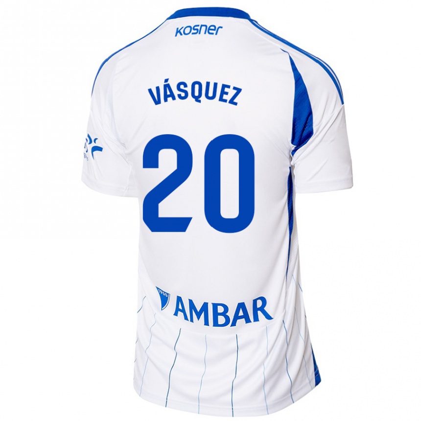 Kids Football José Vásquez #20 Red White Home Jersey 2024/25 T-Shirt Za