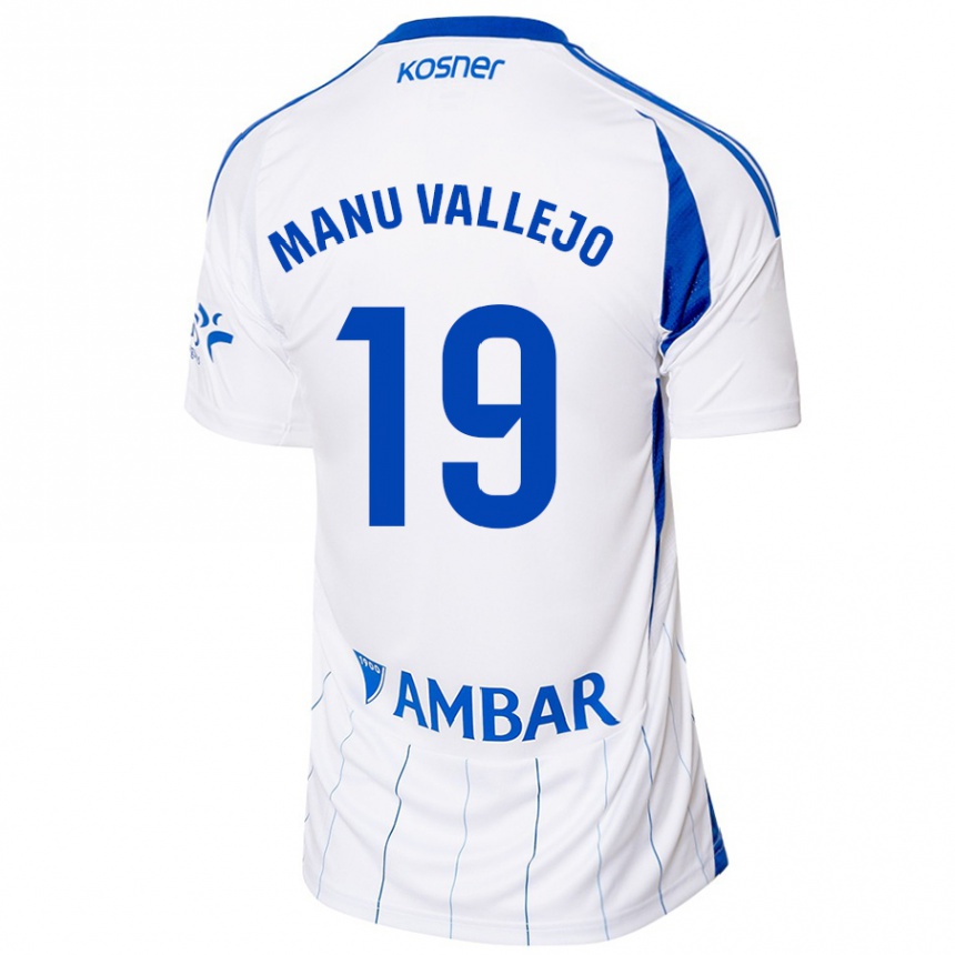 Kids Football Manu Vallejo #19 Red White Home Jersey 2024/25 T-Shirt Za