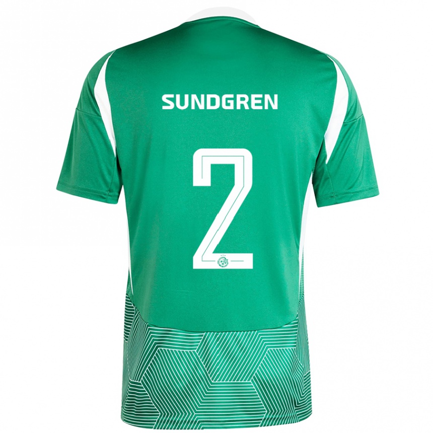 Kids Football Daniel Sundgren #2 Green White Home Jersey 2024/25 T-Shirt Za