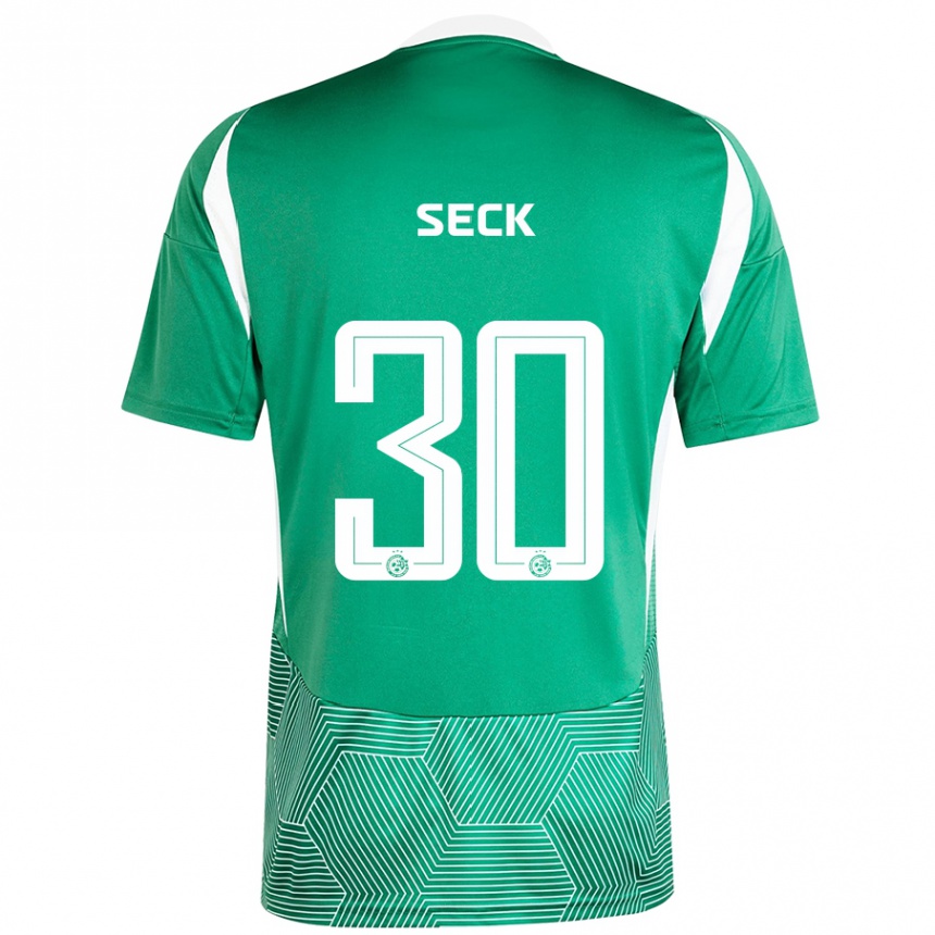 Kids Football Abdoulaye Seck #30 Green White Home Jersey 2024/25 T-Shirt Za