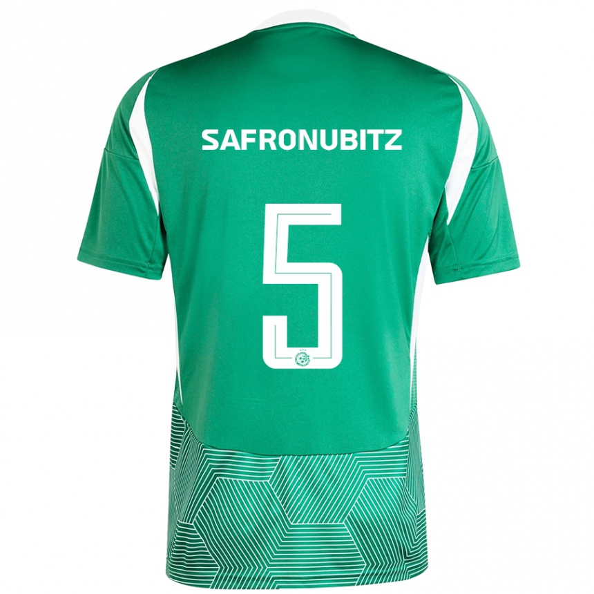 Kids Football Dan Safronubitz #5 Green White Home Jersey 2024/25 T-Shirt Za