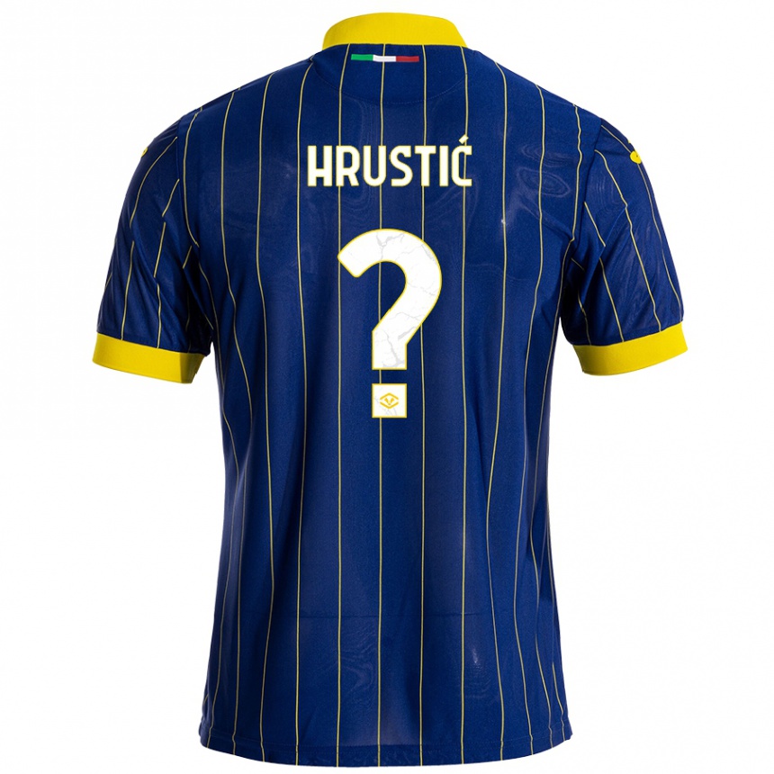 Kids Football Ajdin Hrustić #0 Blue Yellow Home Jersey 2024/25 T-Shirt Za