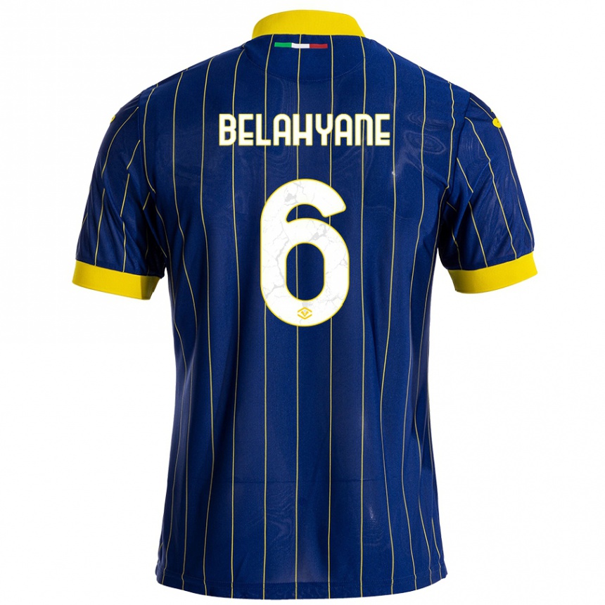 Kids Football Reda Belahyane #6 Blue Yellow Home Jersey 2024/25 T-Shirt Za