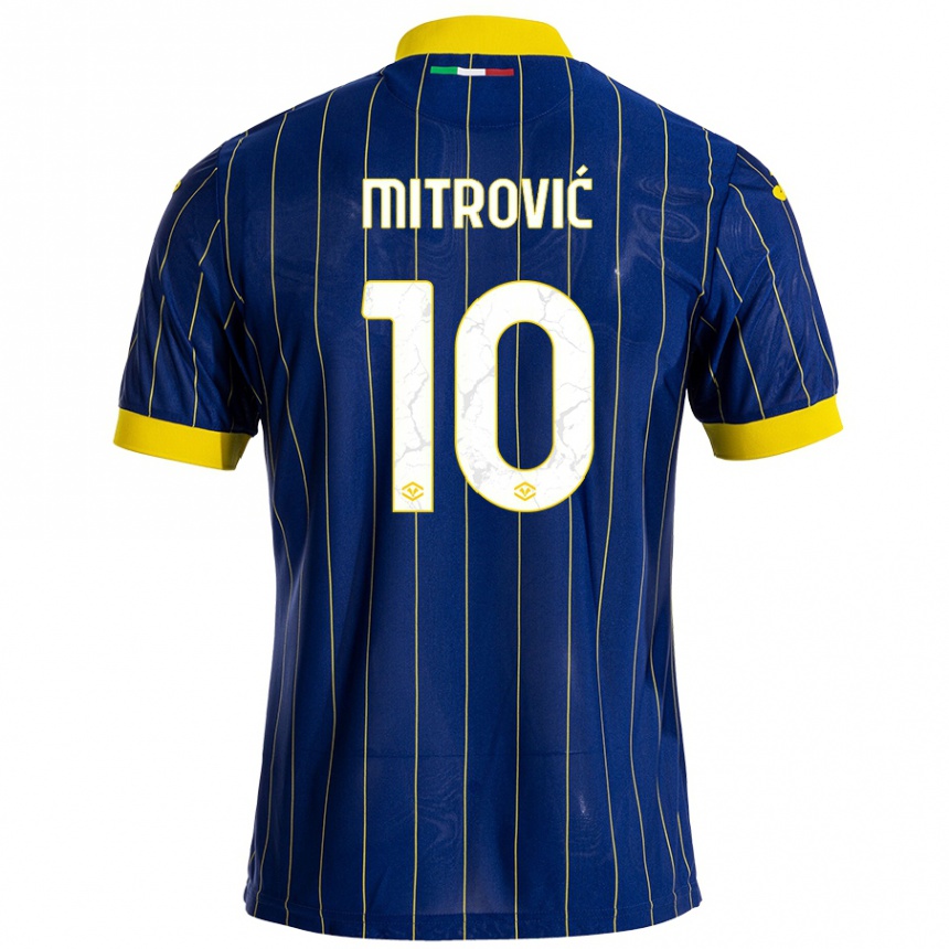 Kids Football Stefan Mitrović #10 Blue Yellow Home Jersey 2024/25 T-Shirt Za