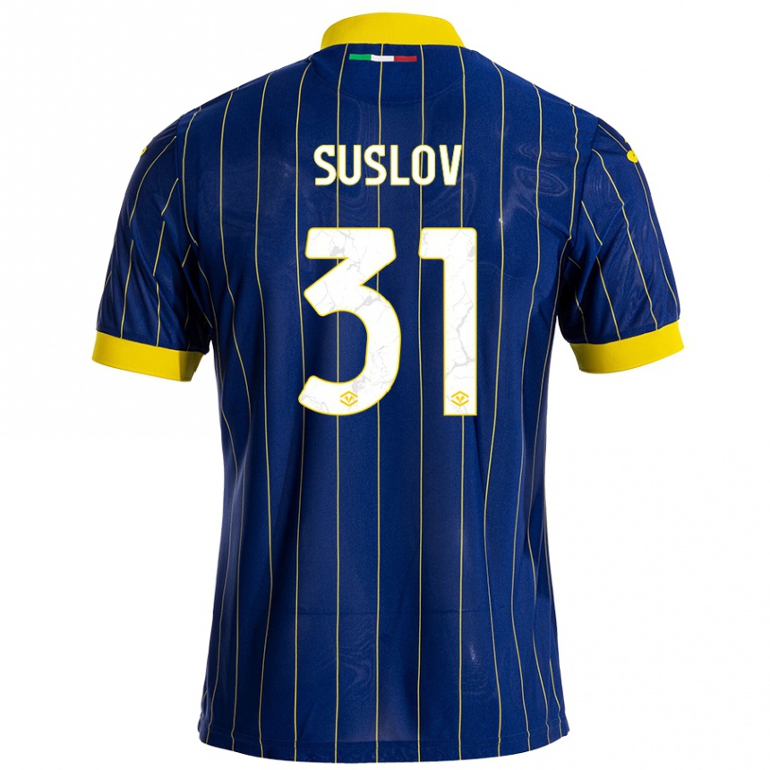 Kids Football Tomas Suslov #31 Blue Yellow Home Jersey 2024/25 T-Shirt Za