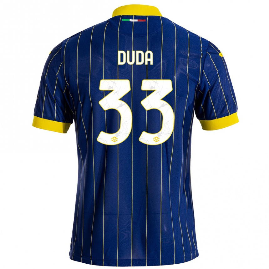 Kids Football Ondrej Duda #33 Blue Yellow Home Jersey 2024/25 T-Shirt Za