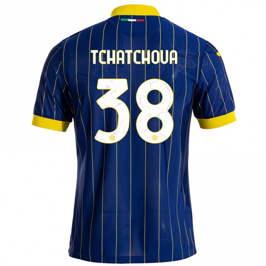 Kids Football Jackson Tchatchoua #38 Blue Yellow Home Jersey 2024/25 T-Shirt Za