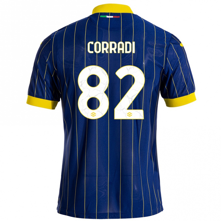 Kids Football Christian Corradi #82 Blue Yellow Home Jersey 2024/25 T-Shirt Za