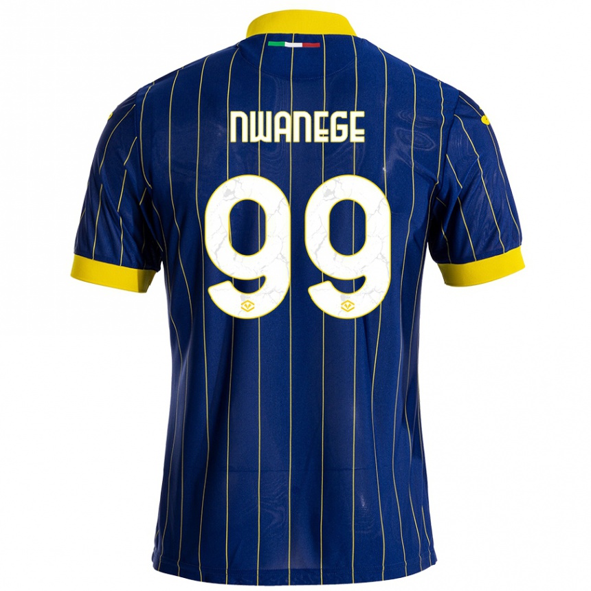 Kids Football Karlson Nwanege #99 Blue Yellow Home Jersey 2024/25 T-Shirt Za