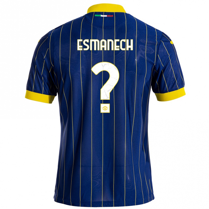 Kids Football Inigo Esmanech #0 Blue Yellow Home Jersey 2024/25 T-Shirt Za