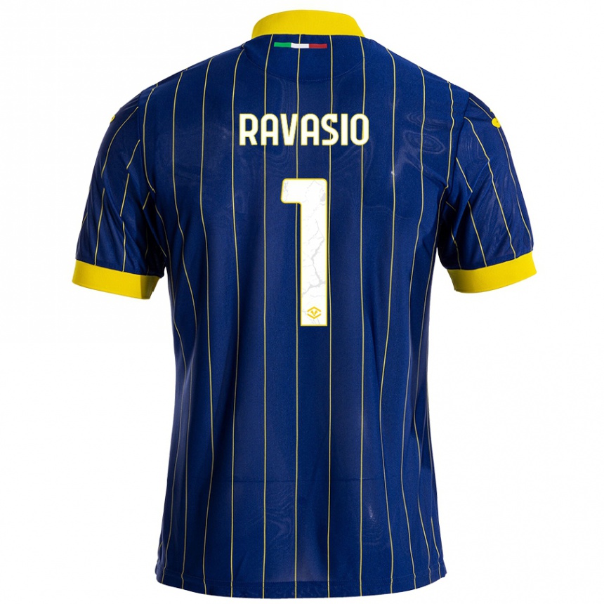 Kids Football Manuel Ravasio #1 Blue Yellow Home Jersey 2024/25 T-Shirt Za