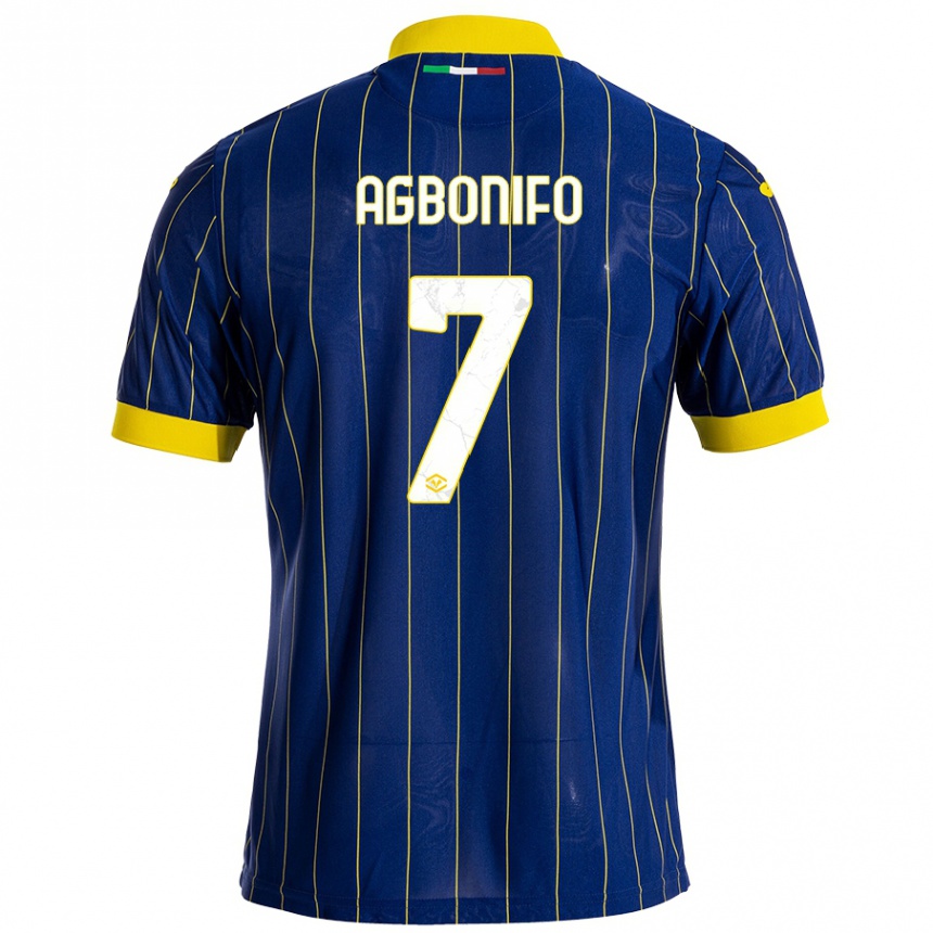 Kids Football Richi Agbonifo #7 Blue Yellow Home Jersey 2024/25 T-Shirt Za