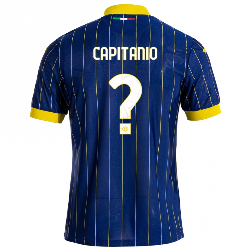 Kids Football Alex Capitanio #0 Blue Yellow Home Jersey 2024/25 T-Shirt Za