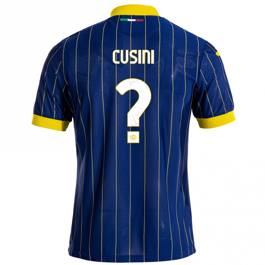 Kids Football Christian Cusini #0 Blue Yellow Home Jersey 2024/25 T-Shirt Za