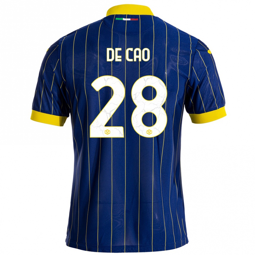 Kids Football Elena De Cao #28 Blue Yellow Home Jersey 2024/25 T-Shirt Za