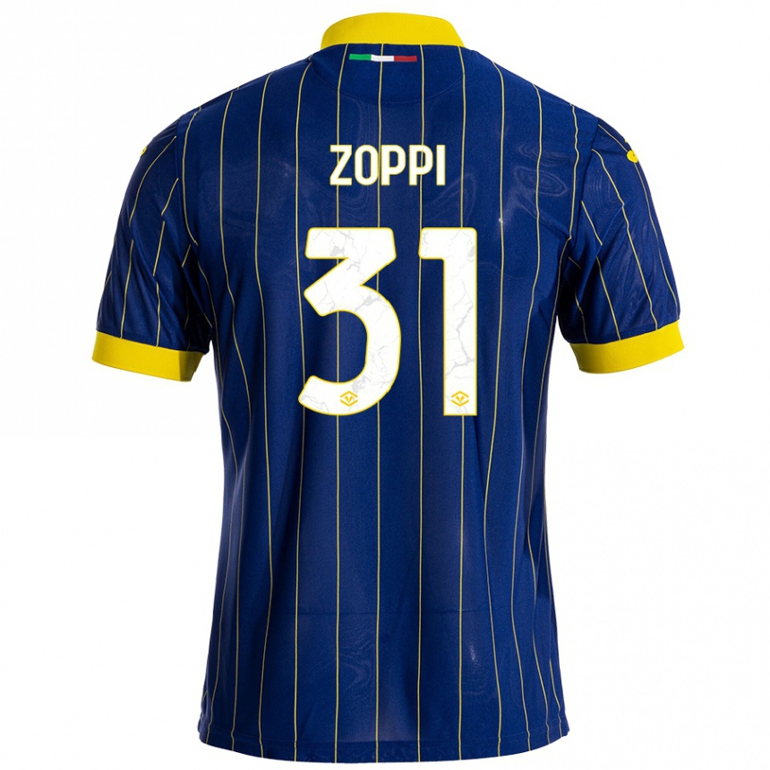 Kids Football Sofia Zoppi #31 Blue Yellow Home Jersey 2024/25 T-Shirt Za