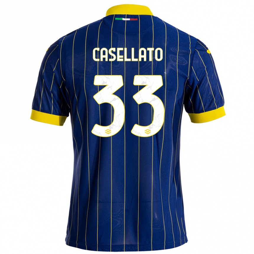 Kids Football Elisa Casellato #33 Blue Yellow Home Jersey 2024/25 T-Shirt Za