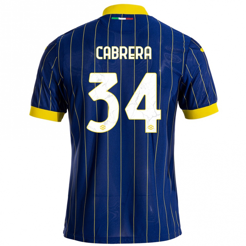 Kids Football Ilena Cabrera #34 Blue Yellow Home Jersey 2024/25 T-Shirt Za