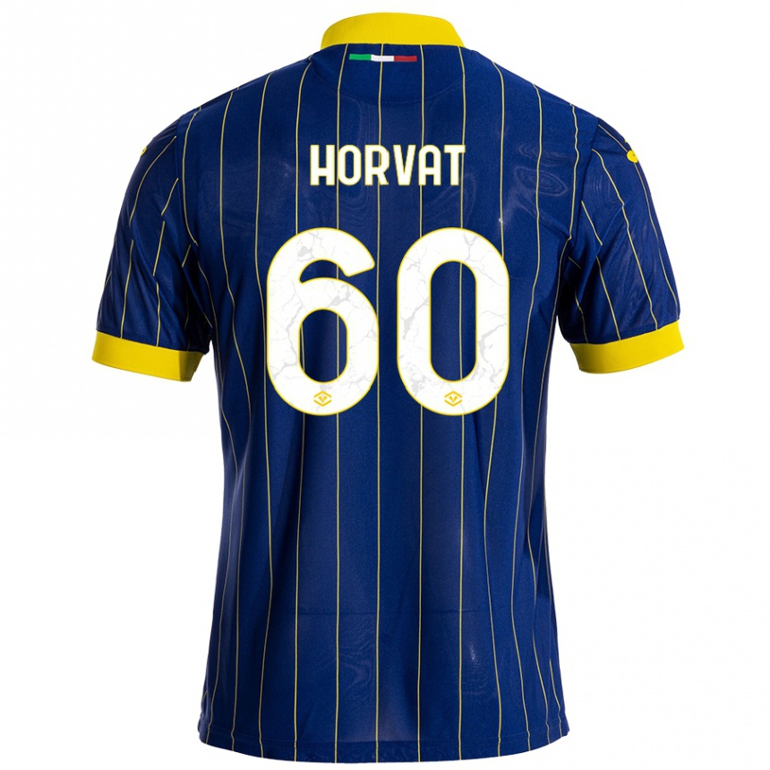 Kids Football Mihaela Horvat #60 Blue Yellow Home Jersey 2024/25 T-Shirt Za