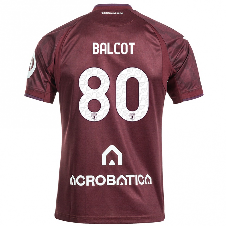 Kids Football Côme Bianay Balcot #80 Maroon White Home Jersey 2024/25 T-Shirt Za