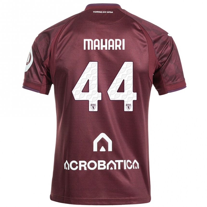 Kids Football Efdon Mahari #44 Maroon White Home Jersey 2024/25 T-Shirt Za