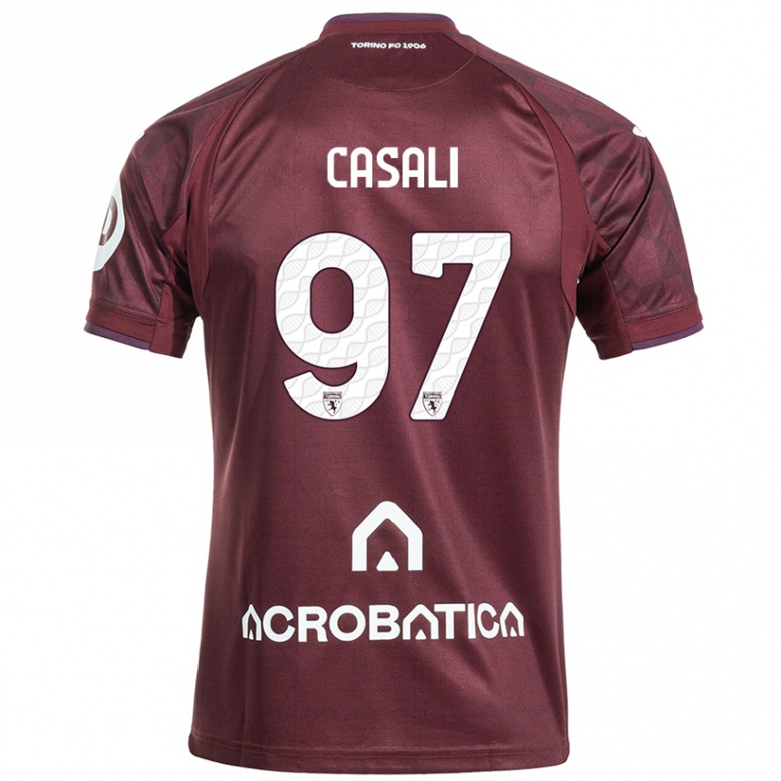 Kids Football Michele Casali #97 Maroon White Home Jersey 2024/25 T-Shirt Za