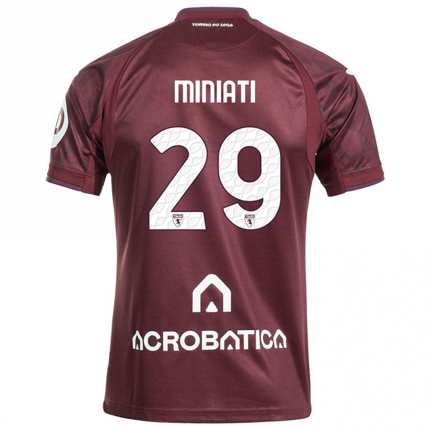 Kids Football Elisa Miniati #29 Maroon White Home Jersey 2024/25 T-Shirt Za