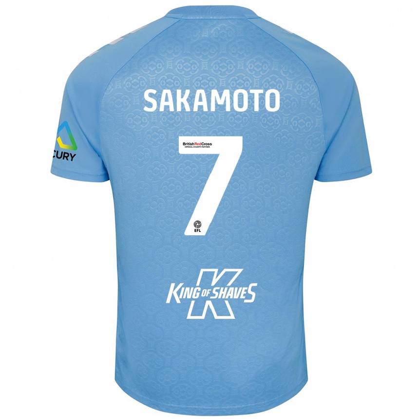 Kids Football Tatsuhiro Sakamoto #7 Blue White Home Jersey 2024/25 T-Shirt Za